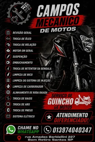 Ofina de motos em santos Zona Noroeste 