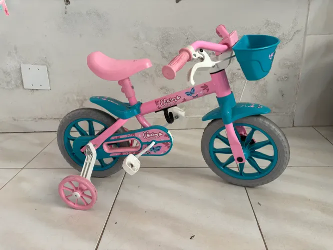 Bicicleta Infantil Nathor Charme Aro 12 Rosa Com Cesto