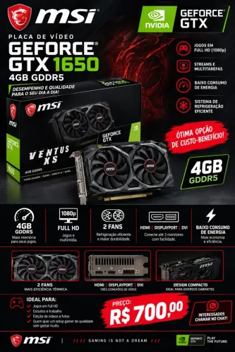 Placa de vídeo GTX 1650