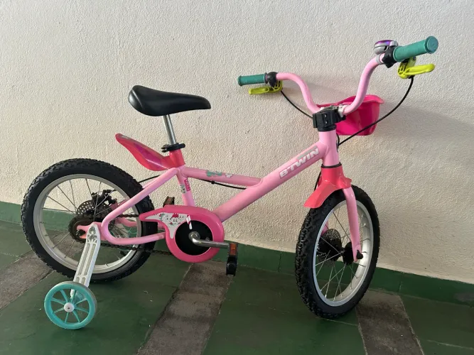Bicicleta Infantil de Ciclismo Aro 16 500 Btwin Rosa
