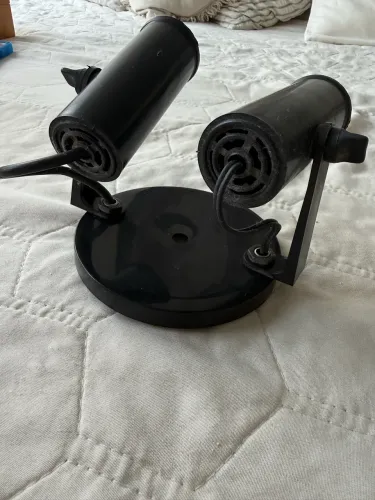 Bocal lampada duplo preto