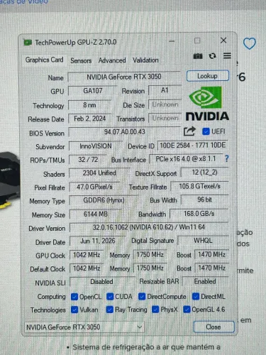 RTX 3050 6GB NOVA