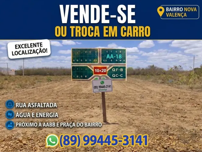 VENDE-SE TERRENO. JÁ QUITADO.