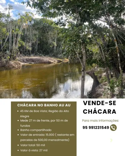 Vende-se chácara no Auau - Alto Alegre 