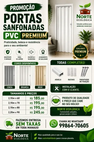 Porta PVC sanfonada Premium