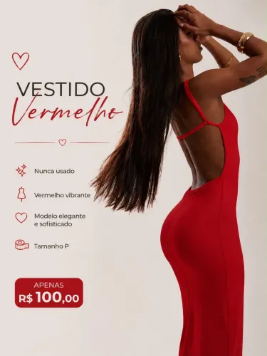 Vestido Vermelho Costa Nua