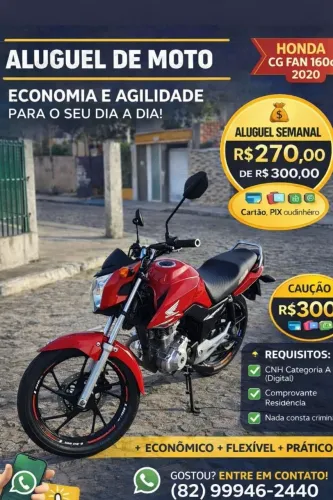 Cg fan 160 2020 aluguel por semana