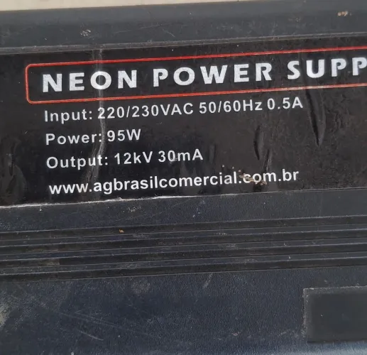 FONTE - NEON POWER SUPLY 220/230 50/60 HZ 0.5A  95W. OUTPUT12 KV 30 MA