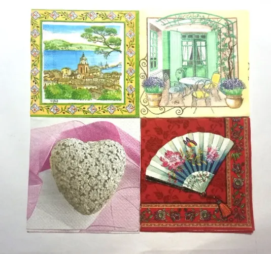 Kit num 080 com 16 Guardanapos para decoupage 33x33 cm