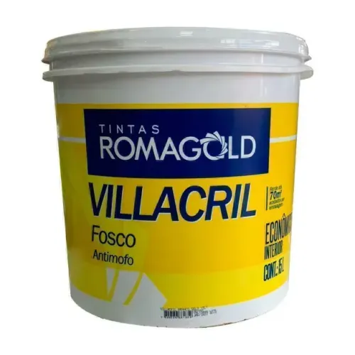 Tinta Acrílica Fosca Antimofo Interna 3L e 15L Romagold - nas cores Branco Neve e Gelo