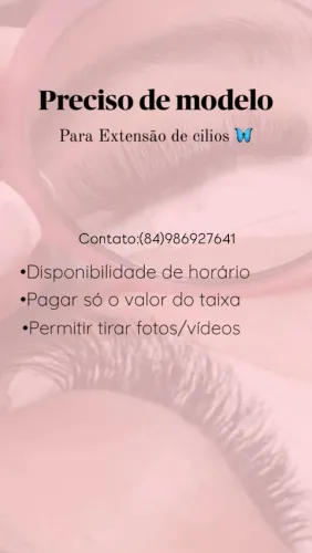 Modelo para extensão de cílios 