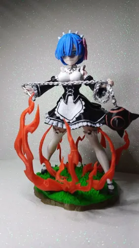 Figure action impressão 3D PLA Rem Anime Re:Zero-Starting Life in Another World 16cm