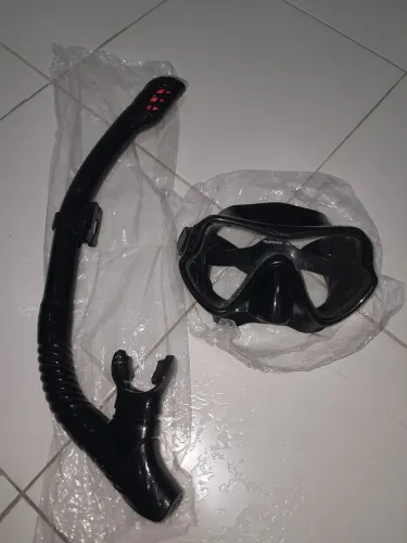 Mascara óculos de mergulho pesca caça sub ou natação no mar e com snorkel tubo respirador 