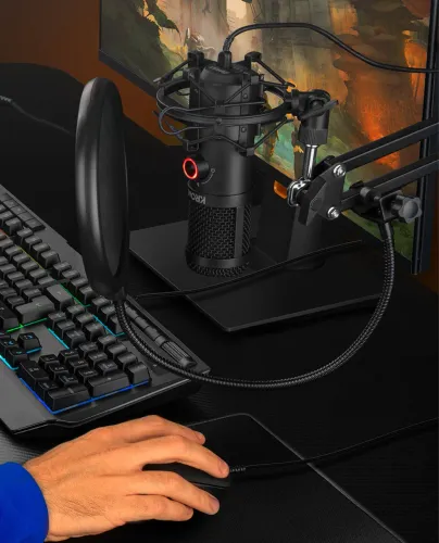 Microfone Krom Kapsule USB para Streaming/Podcast/Gamer