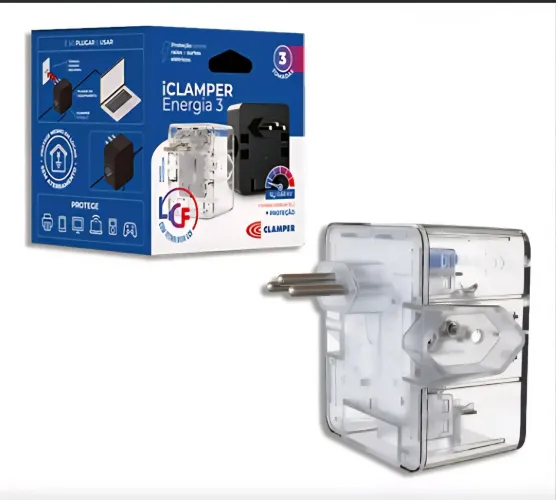 DPS ICLAMPER ENERGIA 3 LCF TRANSPARENTE (PROTETOR CONTRA TELEF. ENERG)