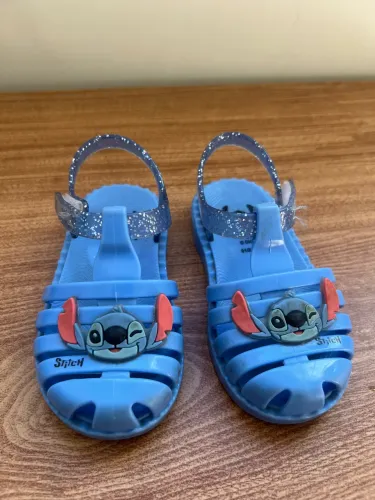 Sandália Casual Disney Stitch Menina Grendene Kids Azul / Glitter 21