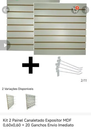 4 Painéis Canaletados