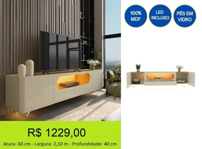 Rack com pés de vidro - Ultra moderno 