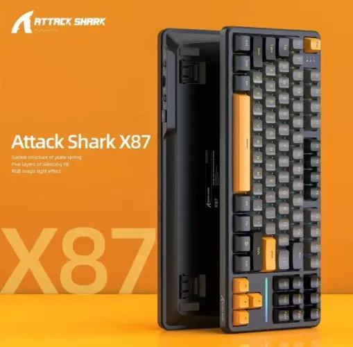 Teclado Mecânico Gamer X87 ? Tri-Mode (2.4G / Bluetooth 5.0 / USB-C), Hot-Swap, Keycaps