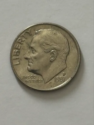 Moeda Americana Roosevelt Dime 10 Centavos De Dólar 1987 P