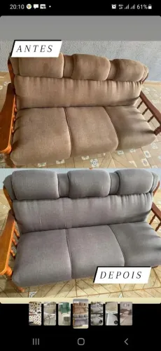 Limpeza e higienização de estofados.