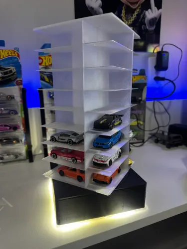 Expositor hotwheels giratório com motor