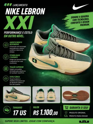 Tênis Nike LeBron XXI nr 17 US novíssimo nunca usado , original chegou essa semana dos EUA