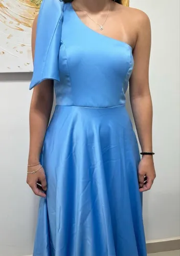 vestido longo azul M