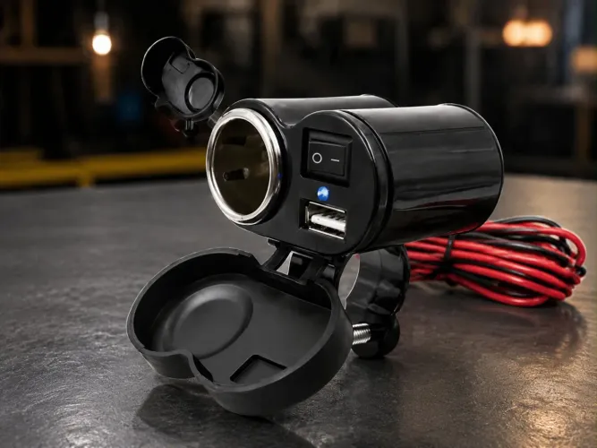 Carregador para Moto USB com Tomada 12V KP-572
