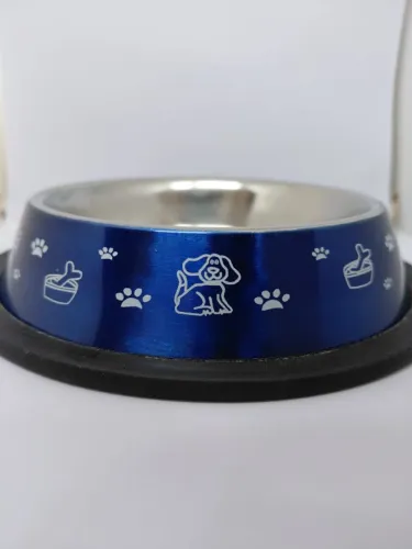 Comedouro e Bebedouro Inox Antiderrapante Para Cães e Gatos