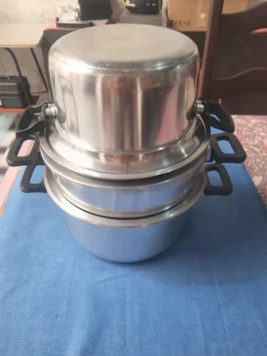 Golden Kitchen - Jogo de Panelas à Vapor com 6 peças e Manual 