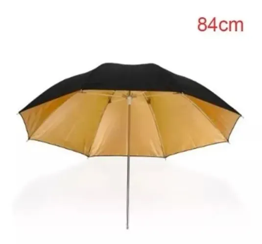 Sombrinha rebatedora dourada 84cm para estudio fotografico 