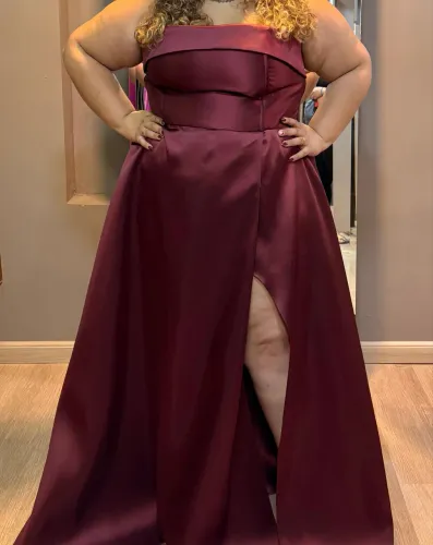 Vestido de Festa Marsala Zibeline