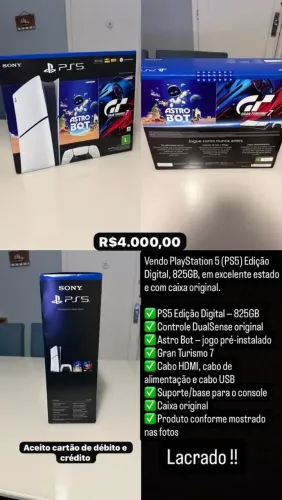 PlayStation 5 novo na caixa