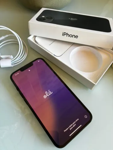iPhone 13 128GB Midnight Blue Conservado + Caixa, Cabo Original e Capinhas 