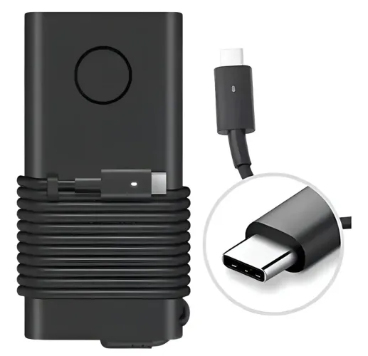 Carregador Fonte Para Notebook Dell 130W 20V 6.5A Conector USB C Tipo C 