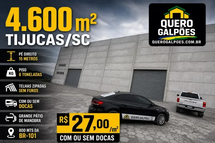 Galpões de 4.600 m2 Tijucas sc Bairro Sul do Rio