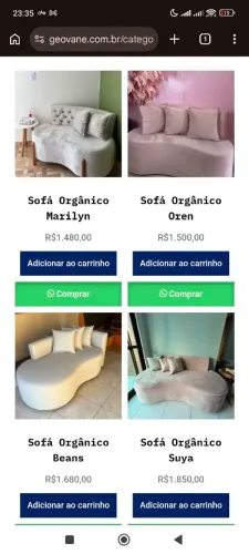 Sofá orgânico sob encomenda