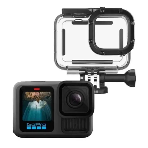 GoPro 13 Black + 2 Capas de vidro + Bocal + Cordão GoPro + Boia flutuante + Case