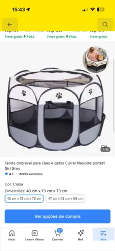 Cerca para pet pequeno portátil