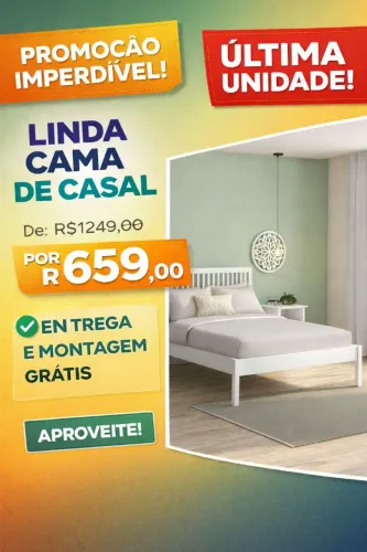 CAMA QUEEN TOK&STOK SKAND BRANCA - ÚLTIMA UNIDADE