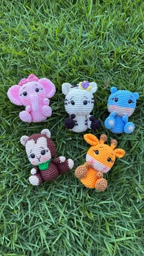 ENXOVAL Bonecos Safari Baby Amigurumi 