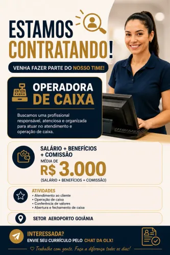 Vaga para Operadora de Caixa 