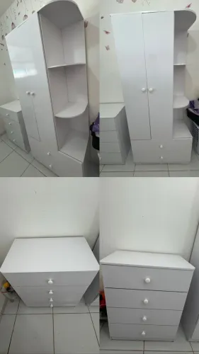 Quarto de Bebê Branco - Guarda-Roupa + Cômoda