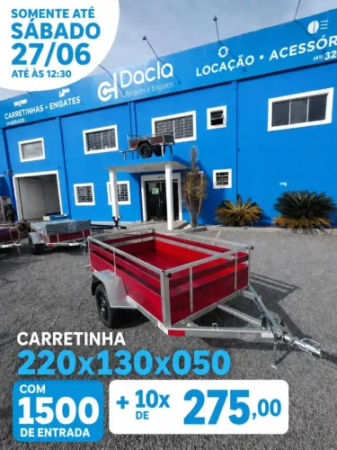 Vendo carretinha nova 220x130x050 cartao sem juros 