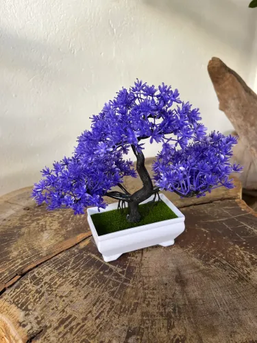 Árvore Bonsai Decorativa Pequena - Vaso Branco