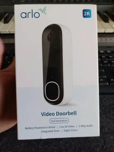 Nova campainha de vídeo sem fio Arlo 2K (2ª geração). (NOVA)