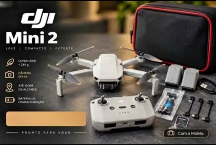 Drone DJI Mini 2 com Maleta e Acessórios