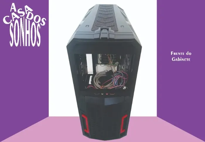 Gabinete PC Gamer Preto com tampa lateral Fumê.