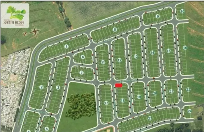 Terreno de 202m² - Residencial Santa Rosa